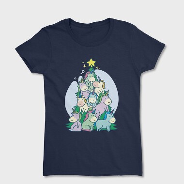 Unicorn Christmas Tree, Tricou Femei