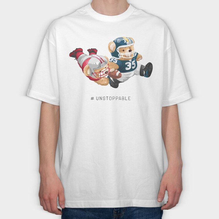 Football Bears, Tricou Oversize Barbati (Unisex)