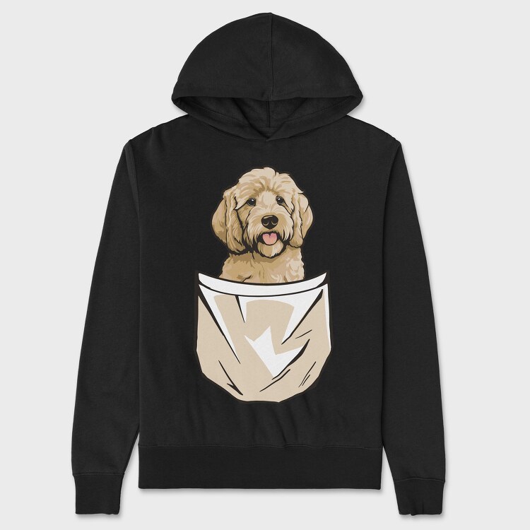 Golden Doodle Pocket, Hanorac Oversize Barbati (Unisex)