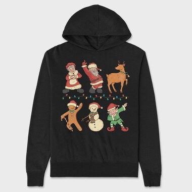 Christmas Characters Dancing, Hanorac Oversize Barbati (Unisex)