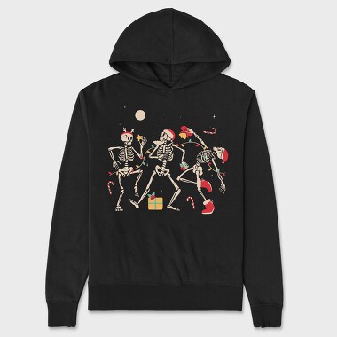 Christmas Dancing Skeletons, Hanorac Oversize Barbati (Unisex)