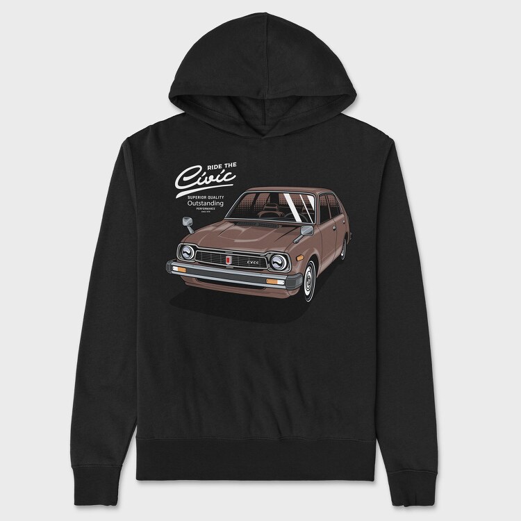 honda civic 1978, Hanorac Oversize Barbati (Unisex)