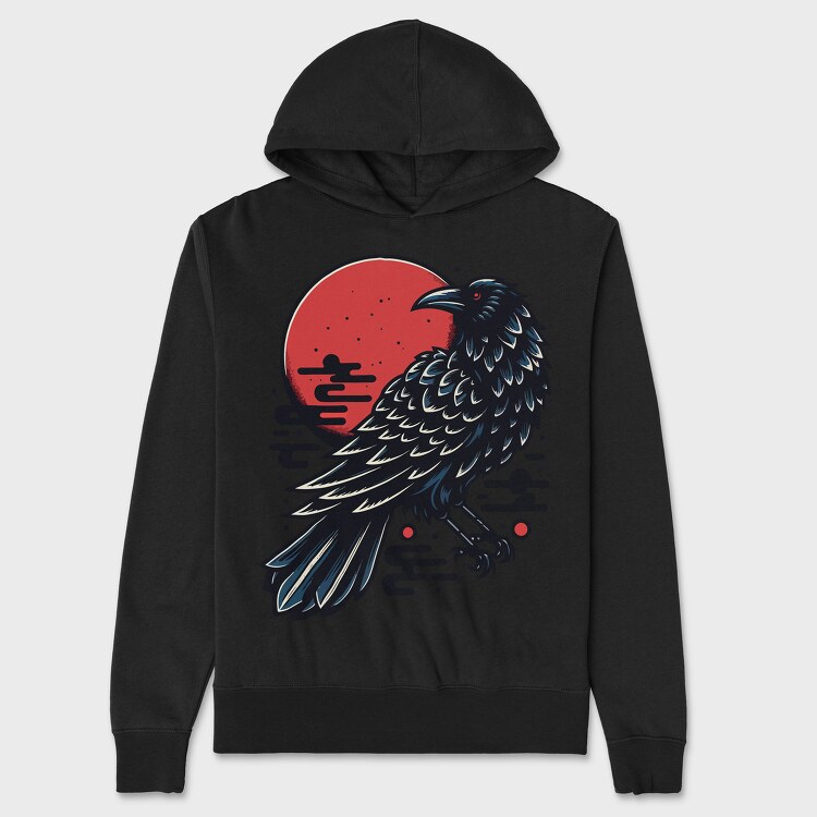 Crow Sunset, Hanorac Oversize Barbati (Unisex)