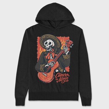 Mariachi Skeleton, Hanorac Oversize Barbati (Unisex)