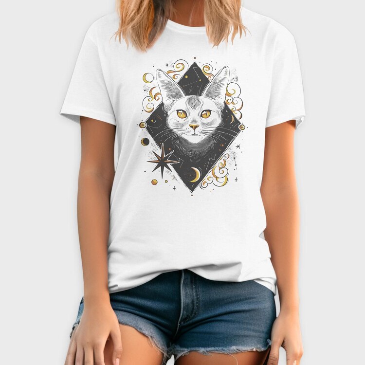 Cosmic Cat Orange, Tricou Barbati (Unisex)