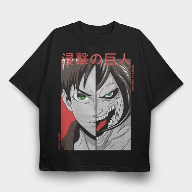 Eren Jaeger, Tricou Oversize Barbati (Unisex)