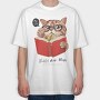 Cat Book Meow, Tricou Oversize Barbati (Unisex)