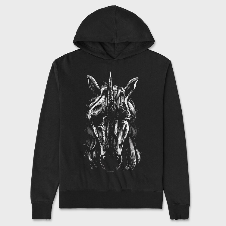 Blindfold Unicorn Portrait, Hanorac Oversize Barbati (Unisex)