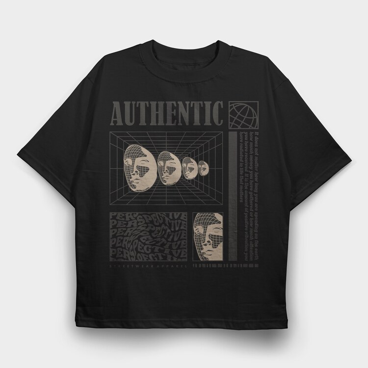 Authentic 1, Tricou Oversize Barbati (Unisex)
