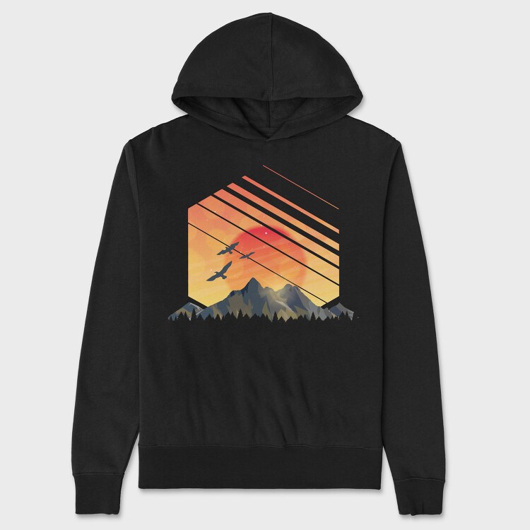 Geometric Sunset, Hanorac Oversize Barbati (Unisex)