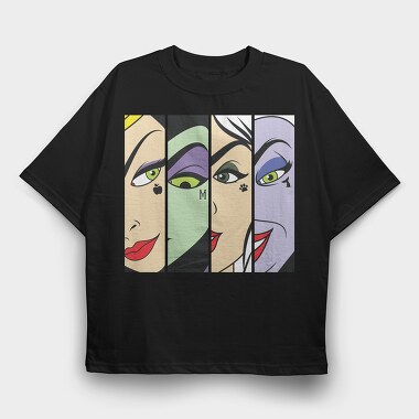 Villanas Disney Faces, Tricou Oversize Barbati (Unisex)