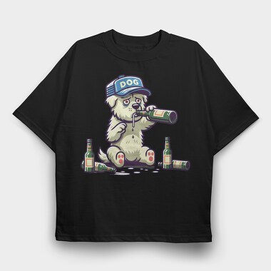 Dog Beer, Tricou Oversize Barbati (Unisex)