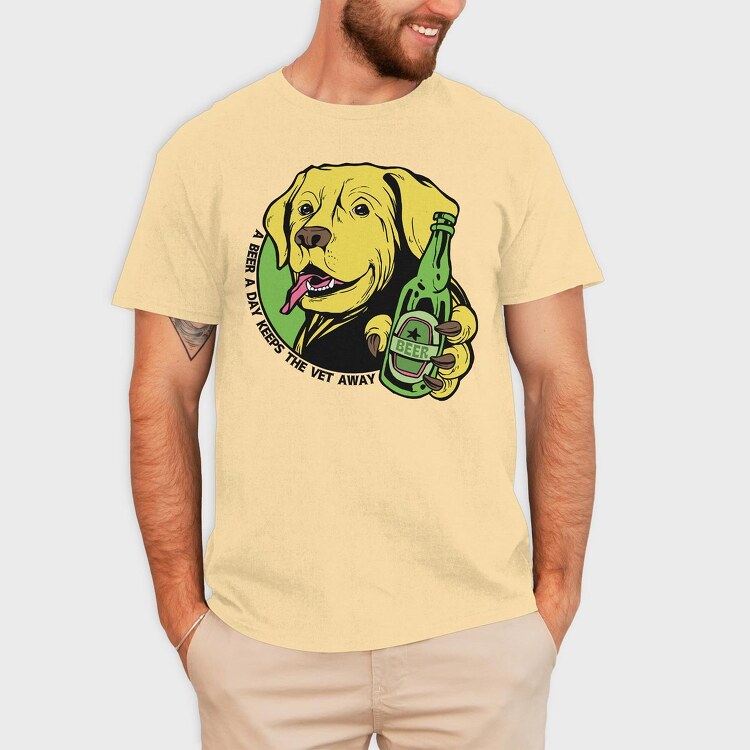 A Beer A Day Keeps Yhe Vet Away, Tricou Barbati (Unisex)