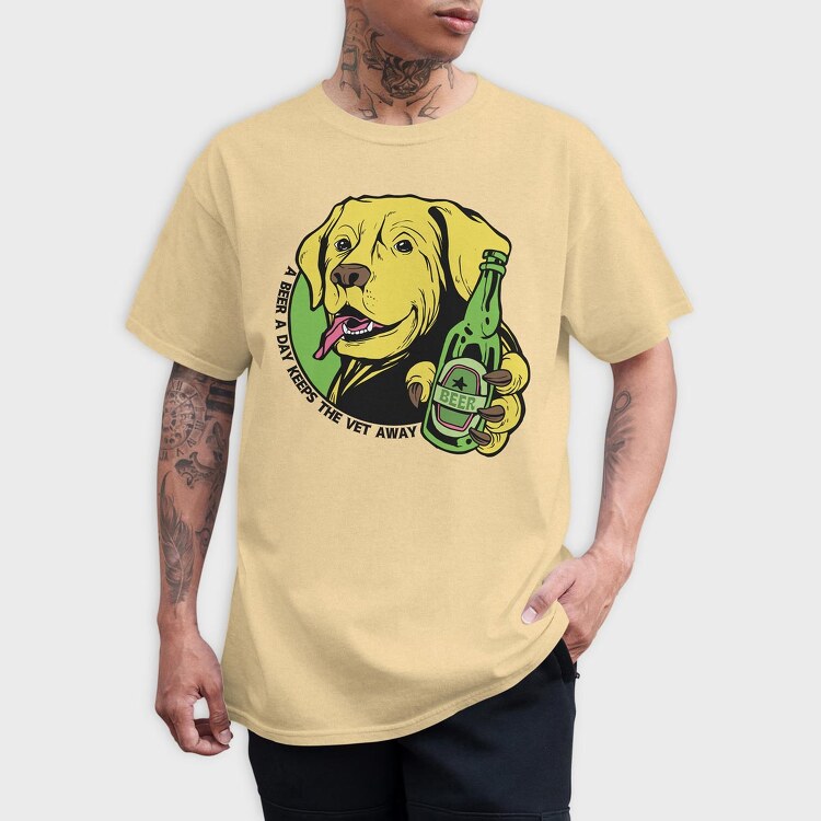 A Beer A Day Keeps Yhe Vet Away, Tricou Barbati (Unisex)