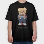 Teddy Hipster Vibes, Tricou Oversize Barbati (Unisex)