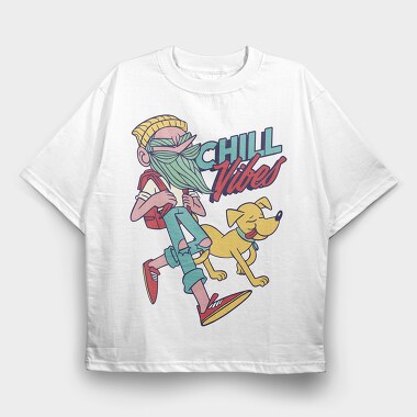 Chill Vibes Hipster, Tricou Oversize Barbati (Unisex)