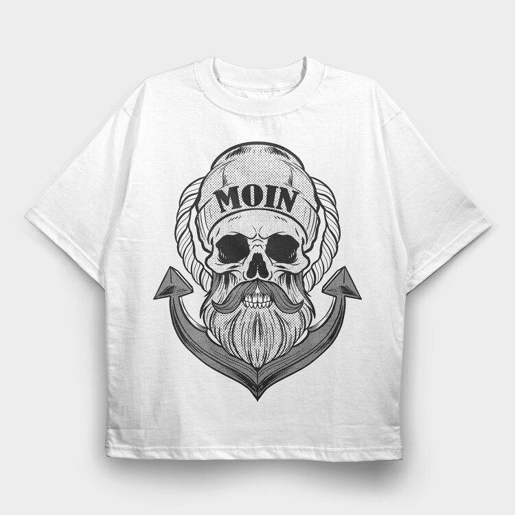 Sailor Skull, Tricou Oversize Barbati (Unisex)