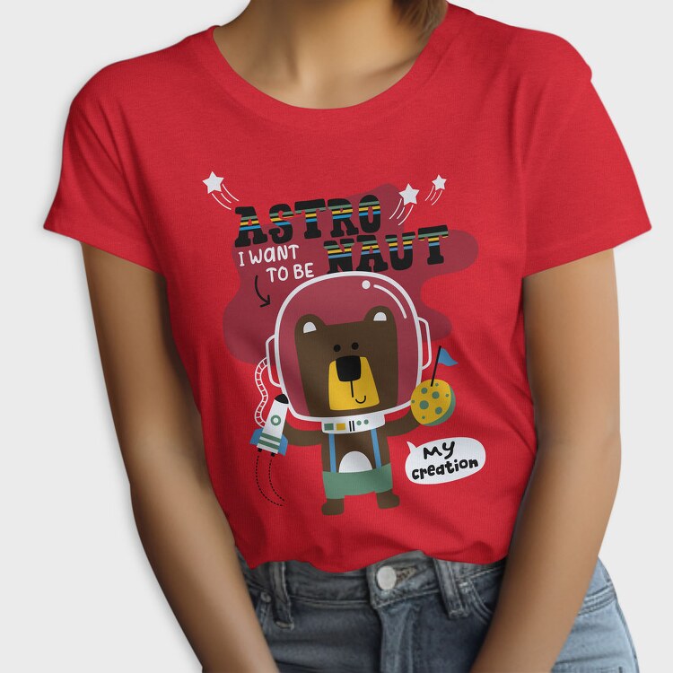 Space Bear Astronaut, Tricou Femei