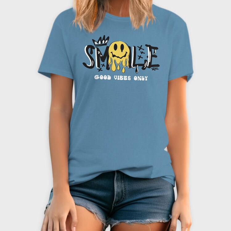 Good Vibes Only Smiley, Tricou Barbati (Unisex)