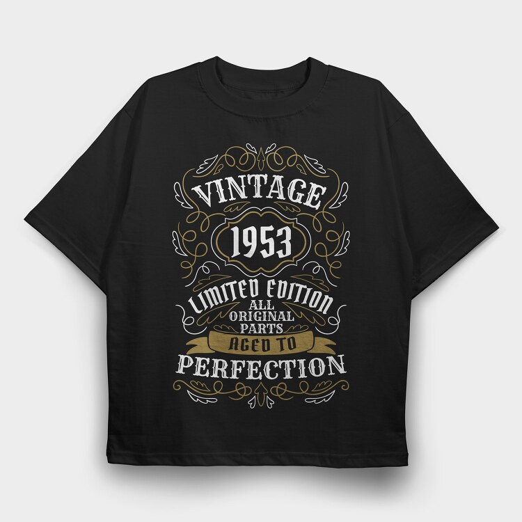 Vintage Label, Tricou Oversize Barbati (Unisex)