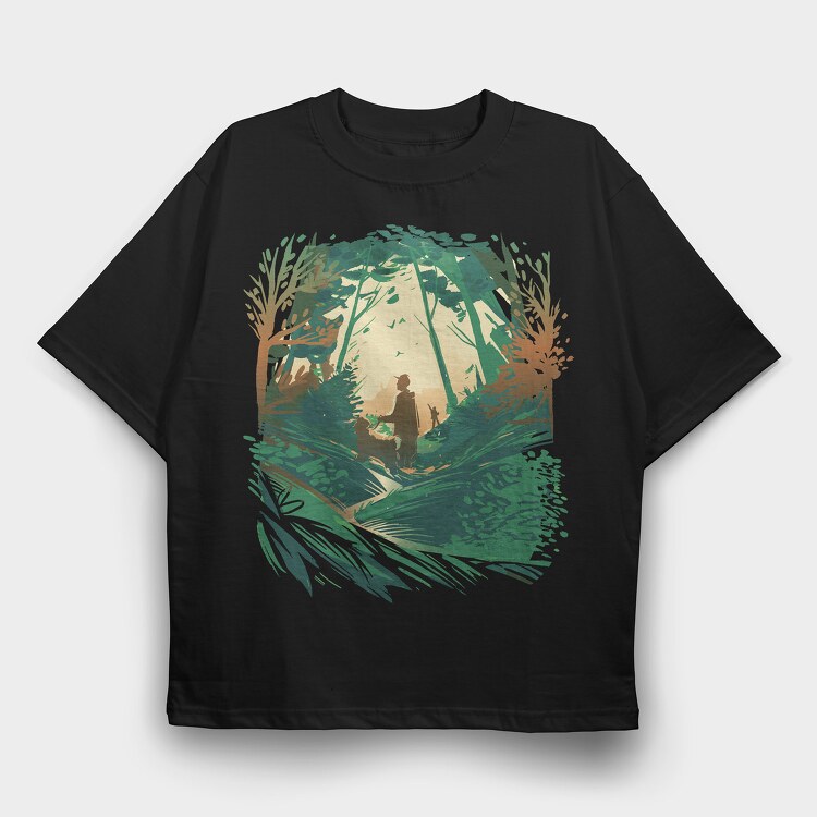 Walk Woods Dog, Tricou Oversize Barbati (Unisex)