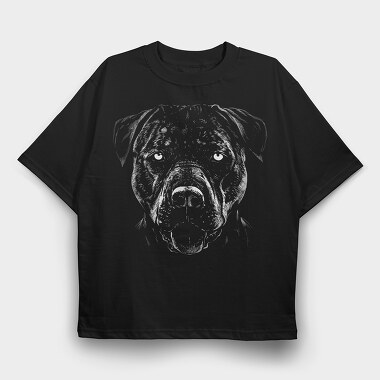 Pitbull Dog Portrait, Tricou Oversize Barbati (Unisex)