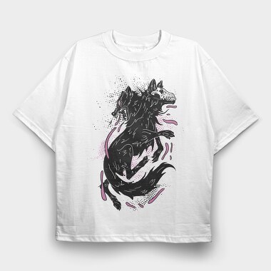 Dark Wolf Skull, Tricou Oversize Barbati (Unisex)