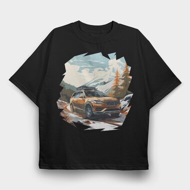 Winter Suv Car, Tricou Oversize Barbati (Unisex)