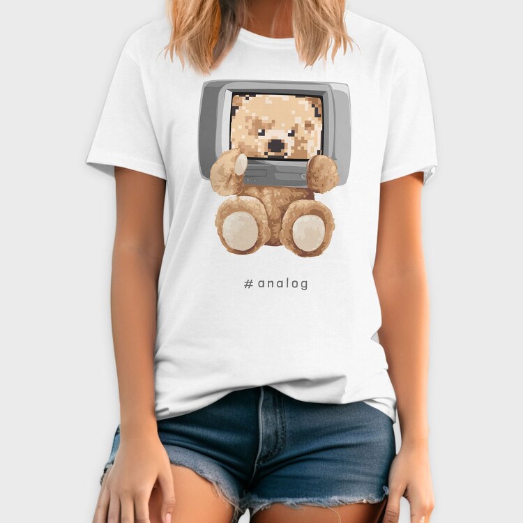 Teddy Pixel Screen, Tricou Barbati (Unisex)