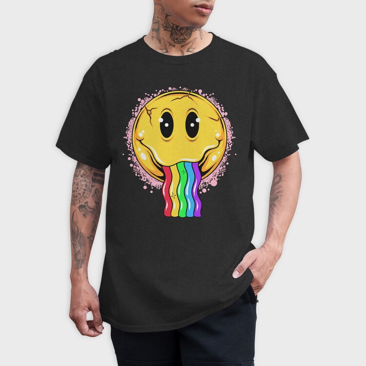 Rainbow Smiley Vibes, Tricou Barbati (Unisex)