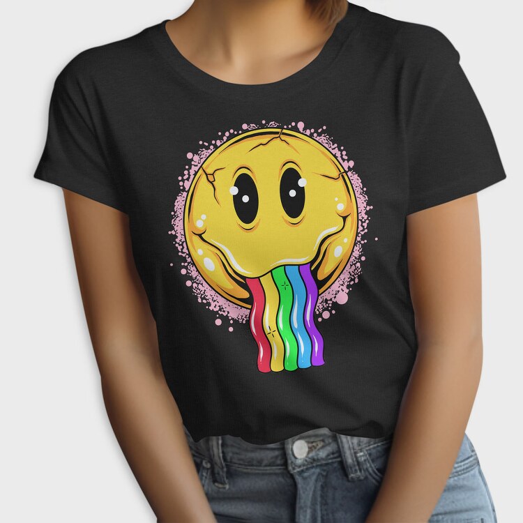 Rainbow Smiley Vibes, Tricou Femei