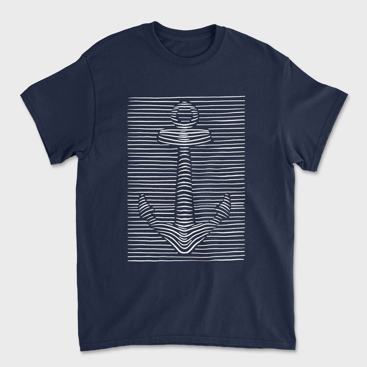 3D Illusion Anchor, Tricou Barbati (Unisex)