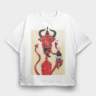 Devil Ice Cream, Tricou Oversize Barbati (Unisex)