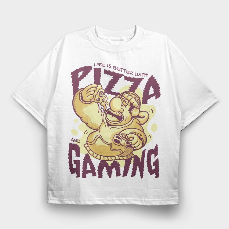 Pizza Guy Gaming, Tricou Oversize Barbati (Unisex)