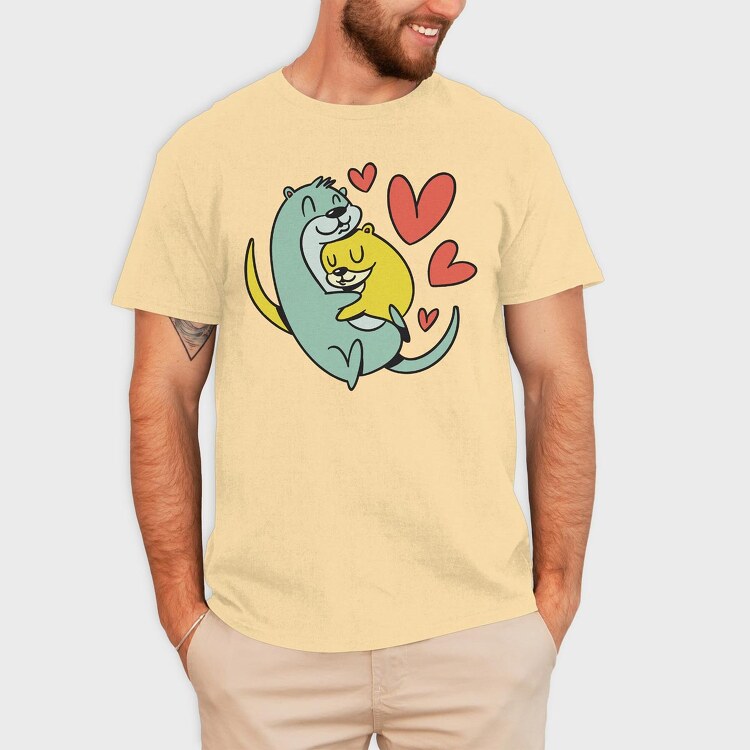 Hugging Otters, Tricou Barbati (Unisex)