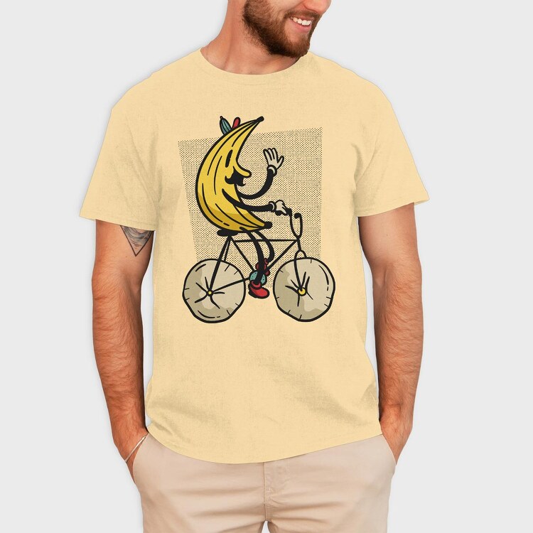 Banana Riding Bike, Tricou Barbati (Unisex)