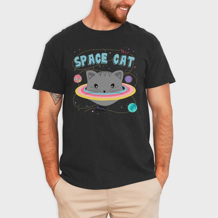 Space Cat Dreams, Tricou Barbati (Unisex)
