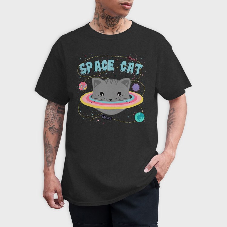 Space Cat Dreams, Tricou Barbati (Unisex)