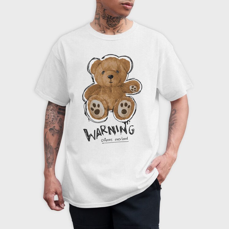 Teddy Warning Overload, Tricou Barbati (Unisex)